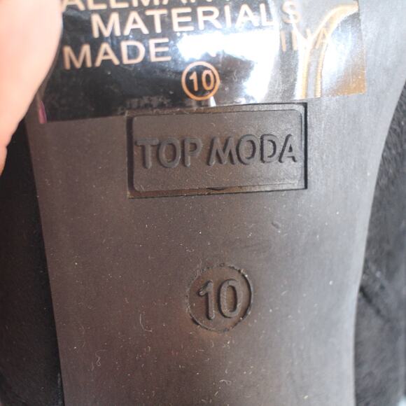 Top Moda Over The Knee Suede Boots Size 10 NWOB Low Block Heel Round Pointed Toe - Picture 5 of 5